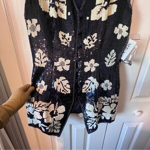 💯ESCADA COUTURE “sequins & beads” sleeveless vest. Vintage. Never worn.